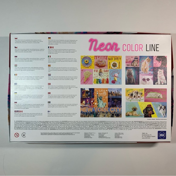 1000 piece Trefl super cats Neon color line puzzle - Picture 2 of 12